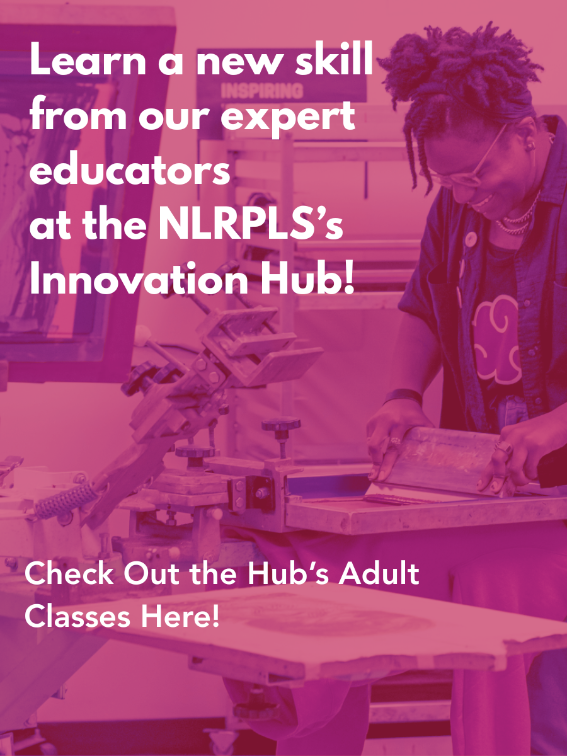 Kendle produces screens in our screenprinting studio inside the Innovation Hub's maker space.  Check out our maker space classes at the Hub.